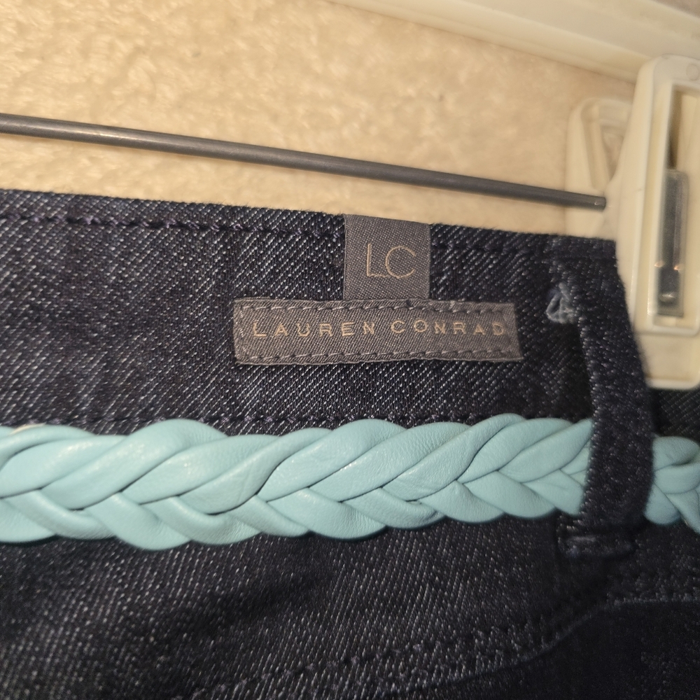 LC Lauren Conrad Skinny Ankle Mid Rise NWT Size 6 Dark Wash Blue Jeans - Picture 5 of 13